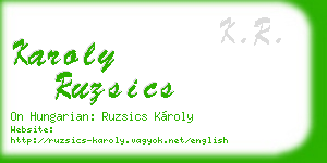 karoly ruzsics business card