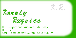 karoly ruzsics business card